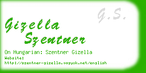 gizella szentner business card
